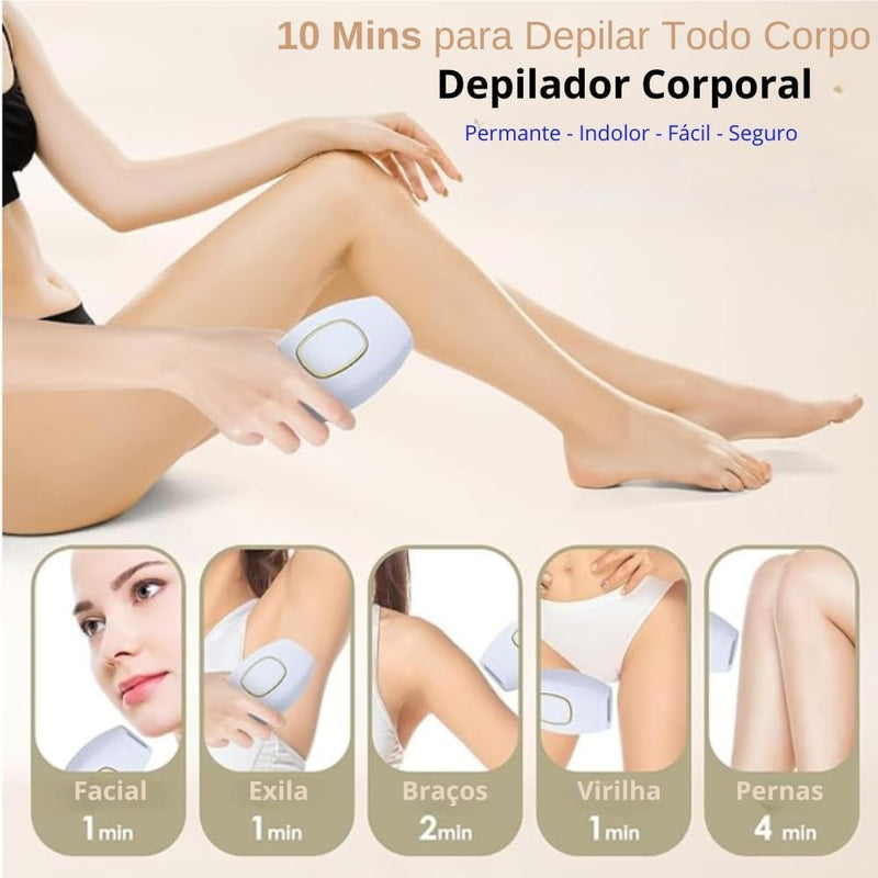 Depilador à Laser Portátil Permanente e Indolor - HairRemover - Elimine os Pelos Definitivamente