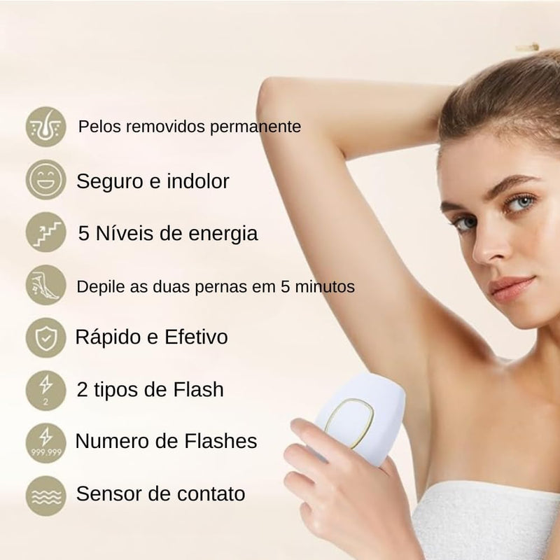 Depilador à Laser Portátil Permanente e Indolor - HairRemover - Elimine os Pelos Definitivamente